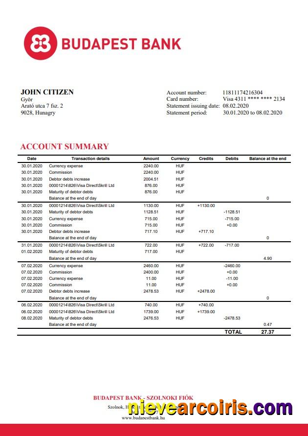 Hungary Budapest Bank - Szolnoki Fiók